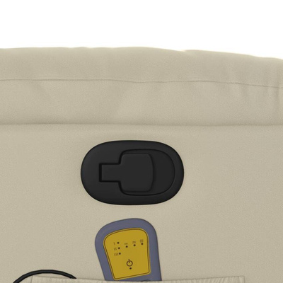 vidaXL Podnoszony fotel masujący, rozkładany, kremowy, ekoskóra