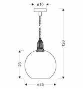 Lampa wisząca Shedon z kloszem pojedyncza szklana tkaninowa do salonu