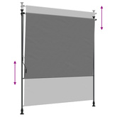 Zewnętrzna Roleta Rolkowa jasnoszary 200 x 270 cm