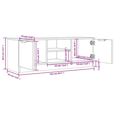 vidaXL Szafka pod TV, wysoki połysk, biała, 100x35x55 cm