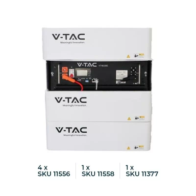 Magazyn Bank Energii V-TAC Powerbank RACK 100Ah 5,12kWh LiFePO4 VT-48100E-P2 5 Lat Gwarancji