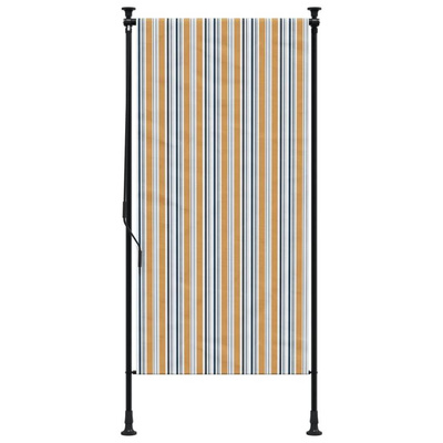 vidaXL Roleta zewnętrzna, żółto-biała, 120x270 cm, tkanina i stal