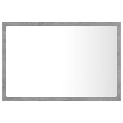 vidaXL Lustro łazienkowe LED, szarość betonu, 60x8,5x37 cm, akryl