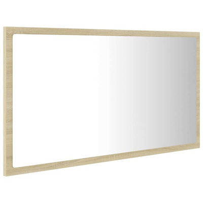 vidaXL Lustro łazienkowe LED, kolor dąb sonoma, 80x8,5x37 cm, akryl