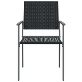 Krzesła ogrodowe, 2 szt., czarne, 54x62,5x89 cm, polirattan