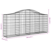Kosze gabionowe, 20 szt, 200x30x80/100 cm, galwanizowane żelazo