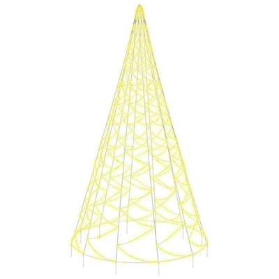 vidaXL Choinka do montażu na maszcie, 3000 ciepłych białych LED, 800cm