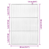 Ruszt grillowy Srebrny 60 x 40 cm Stal nierdzewna
