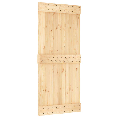 Drzwi przesuwne 90 x 210 cm Lite Drewno Sosnowe (Nieobrobione)