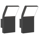 Kinkiety zewnętrzne LED, 2 szt., czarne, odlewane aluminium