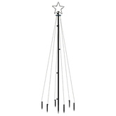 vidaXL Choinka z kołkiem gruntowym, 108 zimnych białych LED, 180 cm