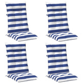 Poduszka na zewnątrz 4 pcs Niebieski i biały 120 x 50 x 7 cm