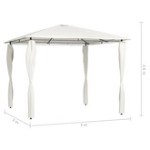vidaXL Altana z pokryciem słupków 3x3x2,6 m, kremowa, 160 g/m²