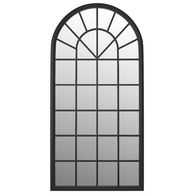 vidaXL Lustro ogrodowe, czarne, 90x45 cm, żelazna rama