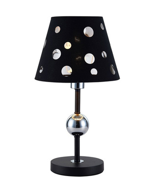 Lampka nocna Batley Ledea czarna metalowa z abażurem klasyczna