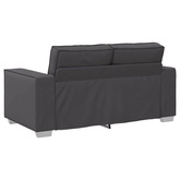 Sofa dwuosobowa Szary 160 cm Skóra ekologiczna