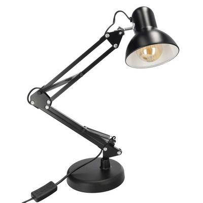 Lampka biurkowa kreślarska PIXI Black E27 zestaw czarny, podstawa i klips EDO777535 EDO Solutions