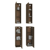 vidaXL Szafki telewizyjne, 4 szt., brązowy dąb, 30,5x30x110 cm