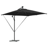 Parasol plażowy Czarny 249 x 249 x 250 cm Poliester i aluminium