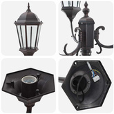 Lampa ogrodowa kolor bronzu 57 x 49 x 241 cm Aluminium i szkło