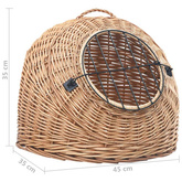 vidaXL Transporter dla kota, 45x35x35 cm, naturalna wiklina