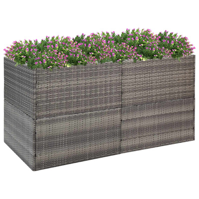 Donica ogrodowa, szara, 157x80x80 cm, rattan PE