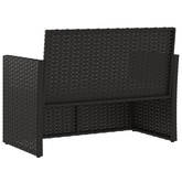 Ławka ogrodowa z poduszkami, czarna, 105 cm, polirattan