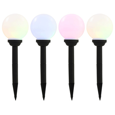 Kuliste lampy solarne do ogrodu, 4 szt., LED, 15 cm, RGB