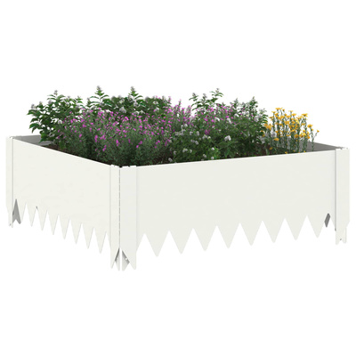 Krawężnik do trawnika 60 x 60 x 20 cm Stal Biały