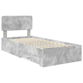 Ramka łóżka Betonowy szary 70 x 190 cm Drewno inżynieryjne