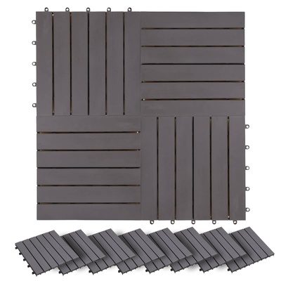 Płytka Tarasowa 30 pcs Szary 30 x 30 cm Drewno Akacjowe