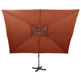 Parasol ogrodowy Cantilever z podwójnym blatem, terakota 400x300 cm