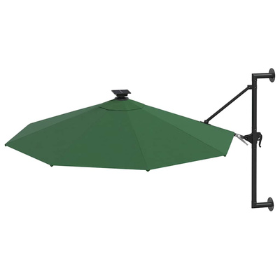 Parasol ogrodowy z LED, ścienny, 300 cm, zielony