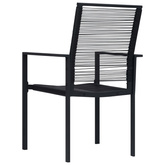 vidaXL Krzesła ogrodowe, 4 szt., rattan PVC, czarne