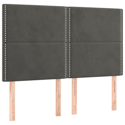 vidaXL Łóżko kontynentalne z materacem i LED, szary aksamit, 140x190cm model standard