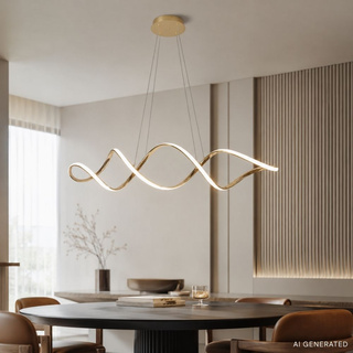 SNELLO lampa wisząca złoty 32W LED 3000, 4500, 6500K