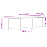 Szafka RTV z LED 140x34x40 cm Szary Sonoma Drewno inżynieryjne