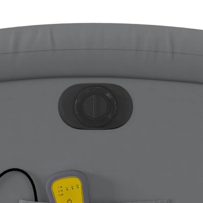 vidaXL Rozkładany fotel masujący, elektryczny, szary, sztuczna skóra