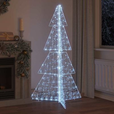 Choinka z 240 diodami LED Zimna Biała 180 cm Akryl