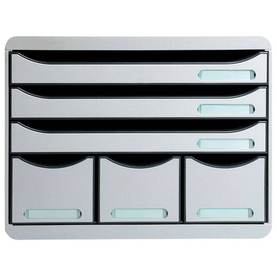 Exacompta Organizer na biurko Maxi z 6 szufladami, jasnoszary