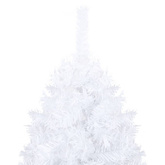 Sztuczna choinka z lampkami i bombkami, biała, 150 cm, PVC vidaXL