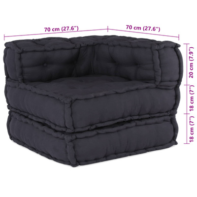 Modularna jednostka sofy 2 pcs antracytowy 140 x 70 x 56 cm
