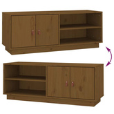 vidaXL Szafka pod TV, miodowy brąz, 105x34x40 cm, lite drewno sosnowe