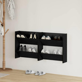 Szafka na buty z półką 2 pcs Czarny Dąb 60 x 18 x 60 cm