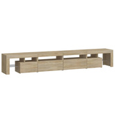 vidaXL Szafka pod TV z oświetleniem LED, dąb sonoma, 260x36,5x40 cm