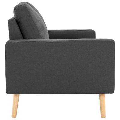 vidaXL 2-osobowa sofa, ciemnoszara, tapicerowana tkaniną