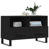 vidaXL Szafka pod TV, czarna, 80x36x50 cm, materiał drewnopochodny