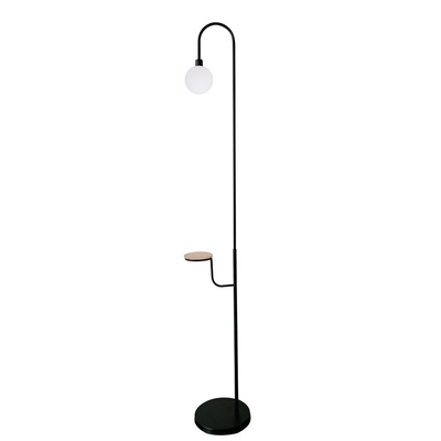 Lampa podłogowa czarna półka 173cm Vanity 51-00057