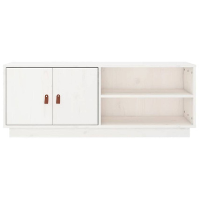 vidaXL Szafka pod TV, biała, 105x34x40 cm, lite drewno sosnowe