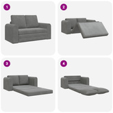 Sofa Bed Ciemnoszary 148 x 71 x 83 cm Aksamit